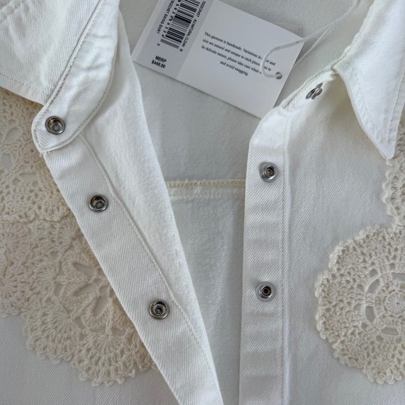 Frame, M, Au Natural Clean, Crochet Swing Shirt - Picture 5 of 5